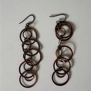 Bronze Circular Dangle Earrings